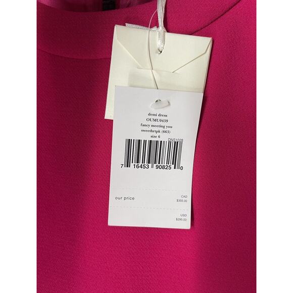 Kate Spade Women's Sweetheart Pink Fancy Meeting You Demi Dress Size 6 NEW - Picture 5 of 8